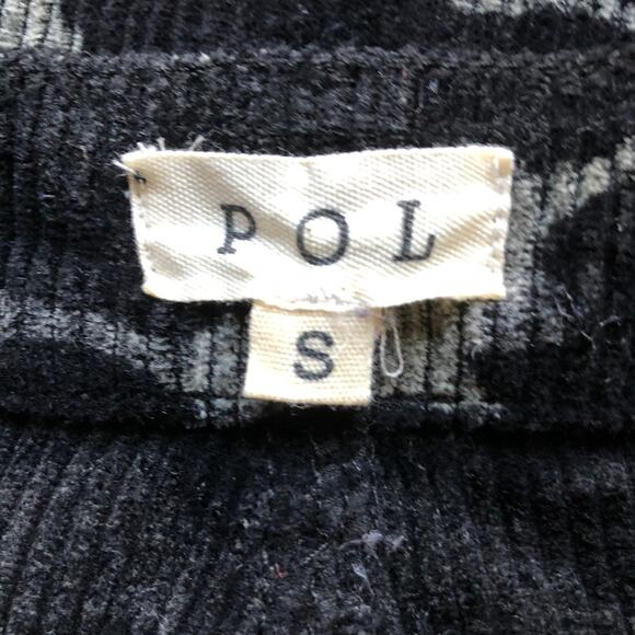 POL Camouflage Print Wide Leg Black Gray Corduroy Pants Women's Size Small - Picture 9 of 16